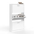 ID MARKET - Meuble à chaussures 18 paires KLARK 3 portes blanc - vignette
