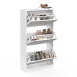 ID MARKET - Meuble à chaussures 18 paires KLARK 3 portes blanc - vignette