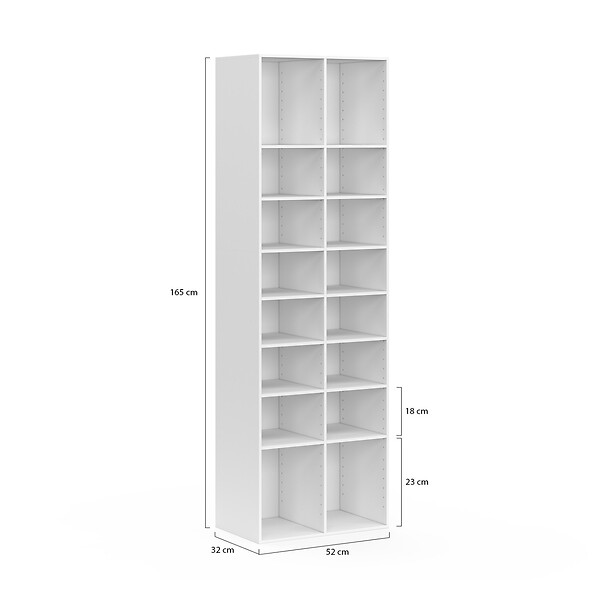 ID MARKET - Etagère à chaussures 16 compartiments blanc - large