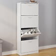 ID MARKET - Meuble à chaussures 24 paires KLARK 4 portes blanc - vignette