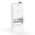 ID MARKET - Meuble à chaussures 24 paires KLARK 4 portes blanc - vignette