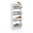 ID MARKET - Meuble à chaussures 24 paires KLARK 4 portes blanc - vignette