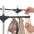 ID MARKET - Séchoir à linge vertical pliable 3 niveaux MAXIMA capacité 25M avec cintres et pinces et gris - vignette