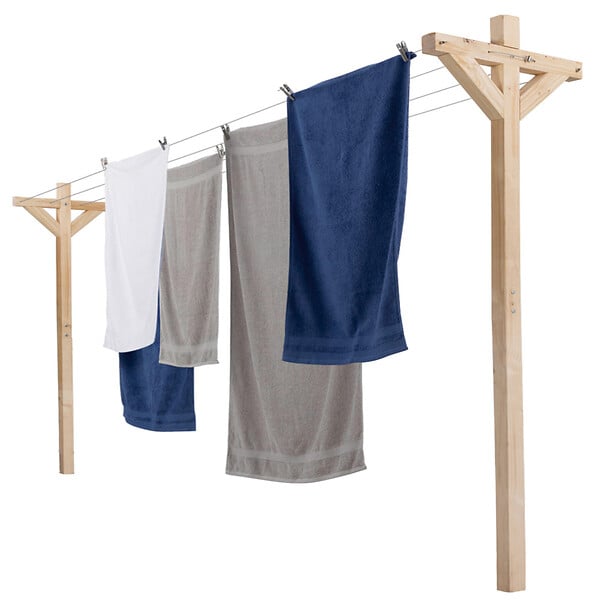 ID MARKET - Etendoir à linge extérieur MADERA capacité 12M en bois - large