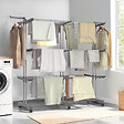 ID MARKET - Séchoir à linge vertical pliable et extensible 3 niveaux MAXI capacité 40M inox et gris - vignette
