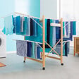 ID MARKET - Séchoir à linge pliable DELUXE capacité 27M blanc et effet bois - vignette