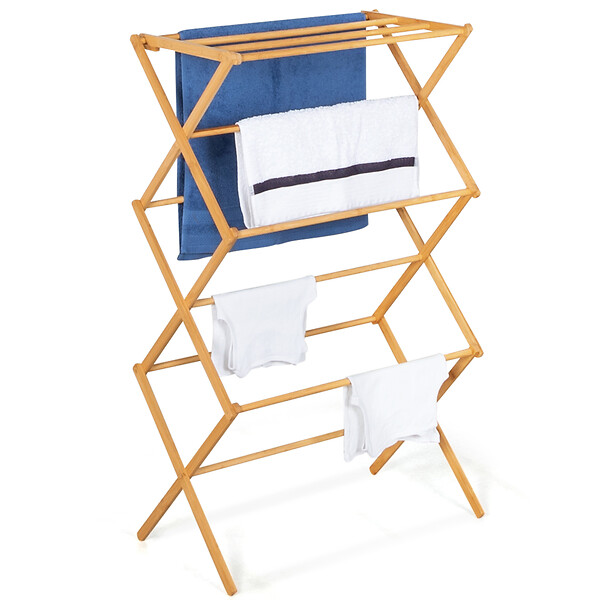 ID MARKET - Séchoir à linge accordéon RITA capacité 7M en bambou - large