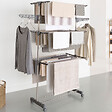 ID MARKET - Séchoir à linge vertical pliable 3 niveaux MAXIMA capacité 20M inox et gris - vignette