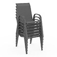 ID MARKET - Salon de jardin MADRID table 190 CM et 8 chaises empilables gris anthracite - vignette