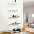 ID MARKET - Etagère 5 niveaux DETROIT design industriel bois et métal blanc 170 cm - vignette