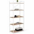 ID MARKET - Etagère 5 niveaux DETROIT design industriel bois et métal blanc 170 cm - vignette