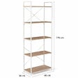 ID MARKET - Etagère 5 niveaux DETROIT design industriel bois et métal blanc 170 cm - vignette
