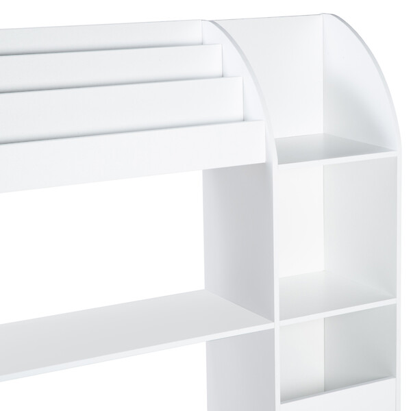 ID MARKET - Meuble de rangement EMMA étagère jouets et bibliothèque enfant en bois blanc - large