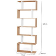 ID MARKET - Etagère bibliothèque SOFIA forme S façon hêtre et blanc 189 cm - vignette