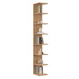 ID MARKET - Etagère murale suspendue double position CHIARA 8 étagères façon hêtre 190 cm - vignette