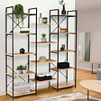 ID MARKET - Étagère bibliothèque trio 5 niveaux DETROIT design industriel 170 cm - vignette