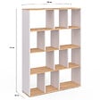 ID MARKET - Etagère bibliothèque JENA 4 niveaux blanc et effet bois 143 cm - vignette