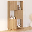 ID MARKET - Etagère bibliothèque 6 cases JULIETTE lattes tasseau bois coloris chêne avec placard - vignette
