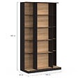 ID MARKET - Bibliothèque coulissante ALPHONSE 5 niveaux 15 niches bois et noir - vignette