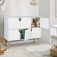 ID MARKET - Meuble de rangement cube enfant EMMIE avec 6 cases en bois blanc - vignette