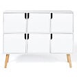ID MARKET - Meuble de rangement cube enfant EMMIE avec 6 cases en bois blanc - vignette