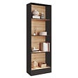 ID MARKET - Etagère bibliothèque CARLA 5 niveaux noir et effet bois 190 cm - vignette