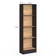 ID MARKET - Etagère bibliothèque CARLA 5 niveaux noir et effet bois 190 cm - vignette