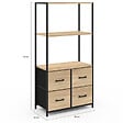 ID MARKET - Etagère 3 niveaux avec 4 tiroirs en tissu UTAH 120 cm meuble de rangement design industriel - vignette