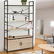 ID MARKET - Etagère XL 5 niveaux avec placard DETROIT design industriel 170 CM - vignette