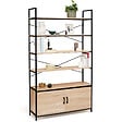 ID MARKET - Etagère XL 5 niveaux avec placard DETROIT design industriel 170 CM - vignette