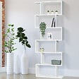 ID MARKET - Etagère bibliothèque SOFIA forme S bois blanc 189 cm - vignette