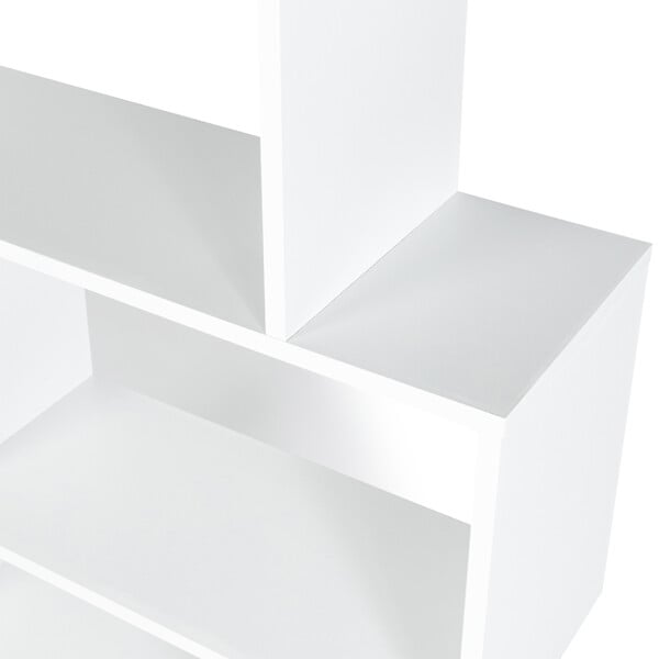 ID MARKET - Etagère bibliothèque SOFIA forme S bois blanc 189 cm - large