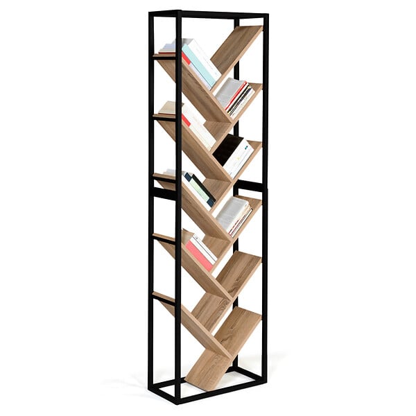 ID MARKET - Etagère bibliothèque en forme d'arbre 10 niveaux DETROIT design industriel 170 cm - large