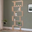 ID MARKET - Etagère bibliothèque SOFIA forme S bois façon hêtre 189 cm - vignette