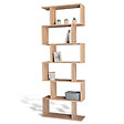 ID MARKET - Etagère bibliothèque SOFIA forme S bois façon hêtre 189 cm - vignette