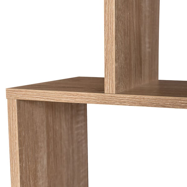 ID MARKET - Etagère bibliothèque SOFIA forme S bois façon hêtre 189 cm - large