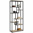 ID MARKET - Etagère bibliothèque asymétrique 8 niveaux DETROIT design industriel 161 cm - vignette