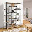 ID MARKET - Etagère bibliothèque DETROIT avec 11 compartiments design industriel 143 cm - vignette