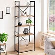 ID MARKET - Etagère 5 niveaux avec tiroir DETROIT design industriel 170 cm - vignette