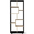 ID MARKET - Etagère à double position TANIA bois noir et imitation hêtre L.161 cm - vignette