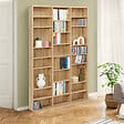 ID MARKET - Bibliothèque étagère CD CEYLIA 30 cases avec étagères modulables effet bois - vignette