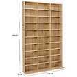 ID MARKET - Bibliothèque étagère CD CEYLIA 30 cases avec étagères modulables effet bois - vignette