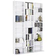 ID MARKET - Bibliothèque étagère CD CEYLIA 30 cases avec étagères modulables bois blanc - vignette