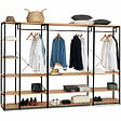 ID MARKET - Dressing modulable XXL grande capacité L. 250 cm DETROIT design industriel - vignette