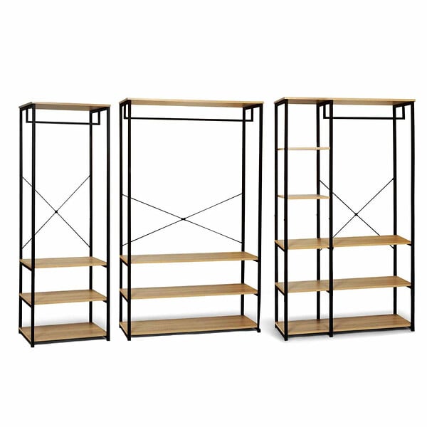ID MARKET - Dressing modulable XXL grande capacité L. 250 cm DETROIT design industriel - large