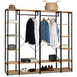 ID MARKET - Dressing modulable double penderie étagère L. 180 cm DETROIT design industriel - vignette