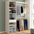 ID MARKET - Kit dressing MELINE 160 x 40 x 180 cm blanc avec étagères + tiroir + double penderie - vignette