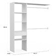 ID MARKET - Kit dressing MELINE 160 x 40 x 180 cm blanc avec étagères + tiroir + double penderie - vignette