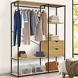 ID MARKET - Dressing penderie avec étagères et 2 tiroirs L. 130 cm DETROIT design industriel - vignette
