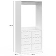 ID MARKET - Dressing penderie L. 80 cm UPPAH avec 6 bacs en tissu blanc - vignette